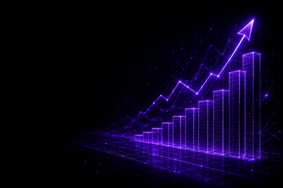 Rising progress chart rendered in RideMind purple